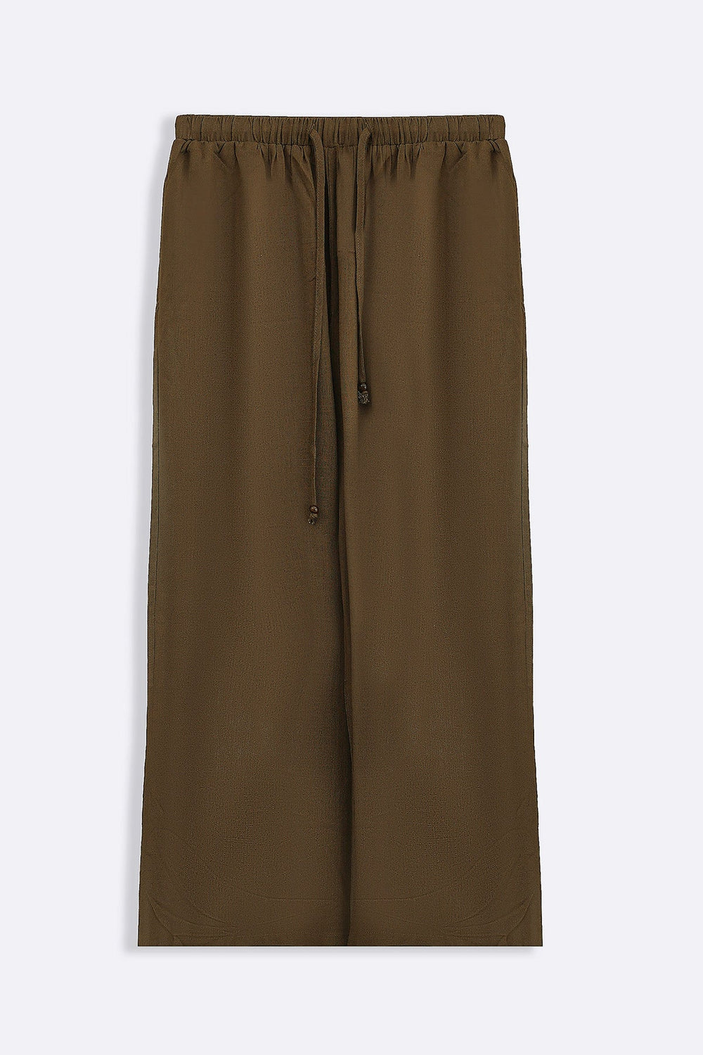 BROWN LINEN BLEND EASE CULOTTES