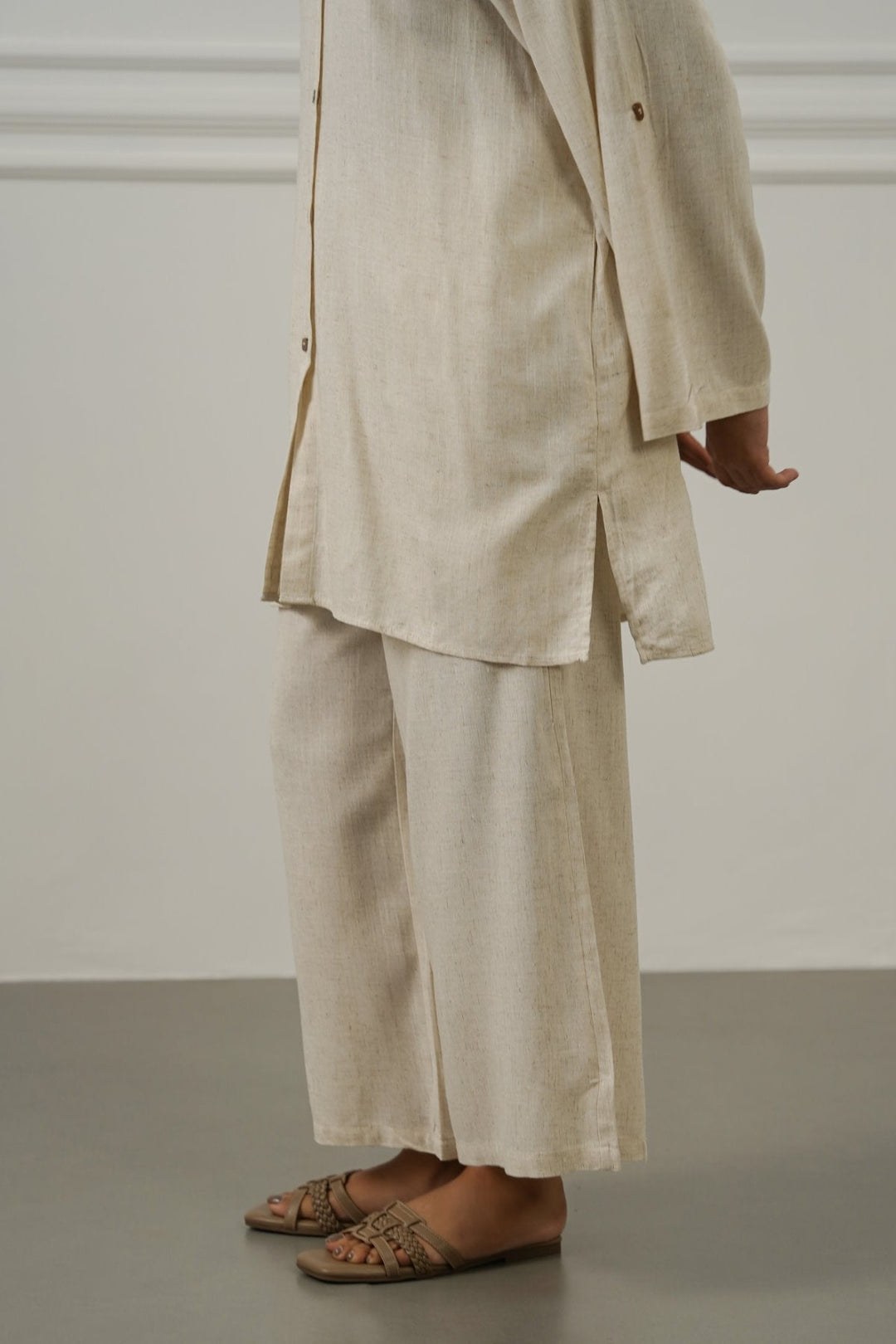 OAT MELANGE LINEN BLEND EASE CULOTTES
