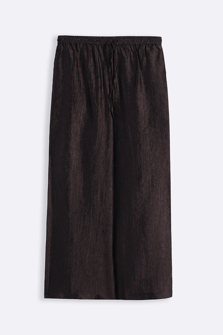 COFFEE TEXTURED FLOWY PANTS