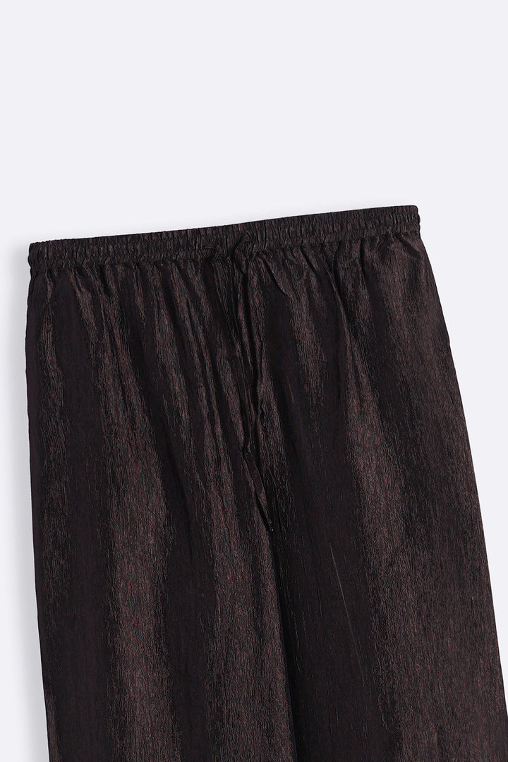 COFFEE TEXTURED FLOWY PANTS