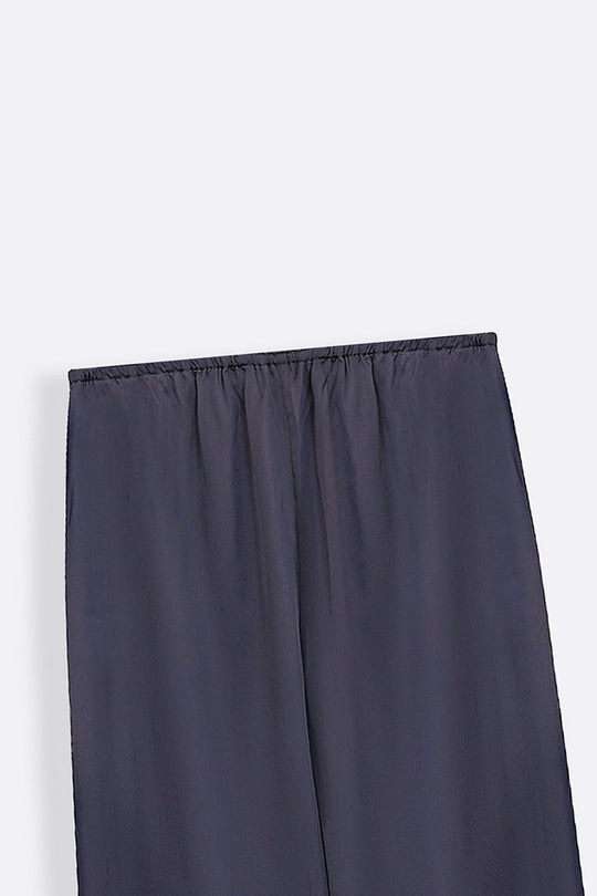MIDNIGHT BLUE SATIN WIDE PANTS