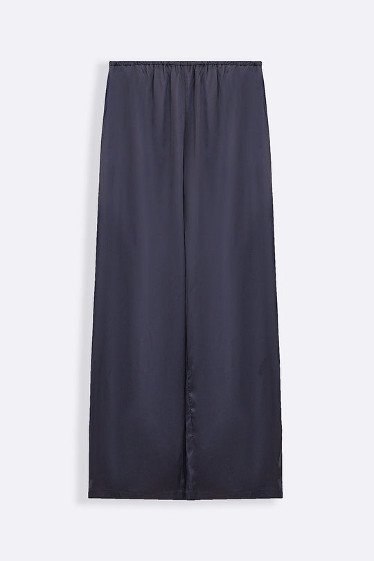 MIDNIGHT BLUE SATIN WIDE PANTS