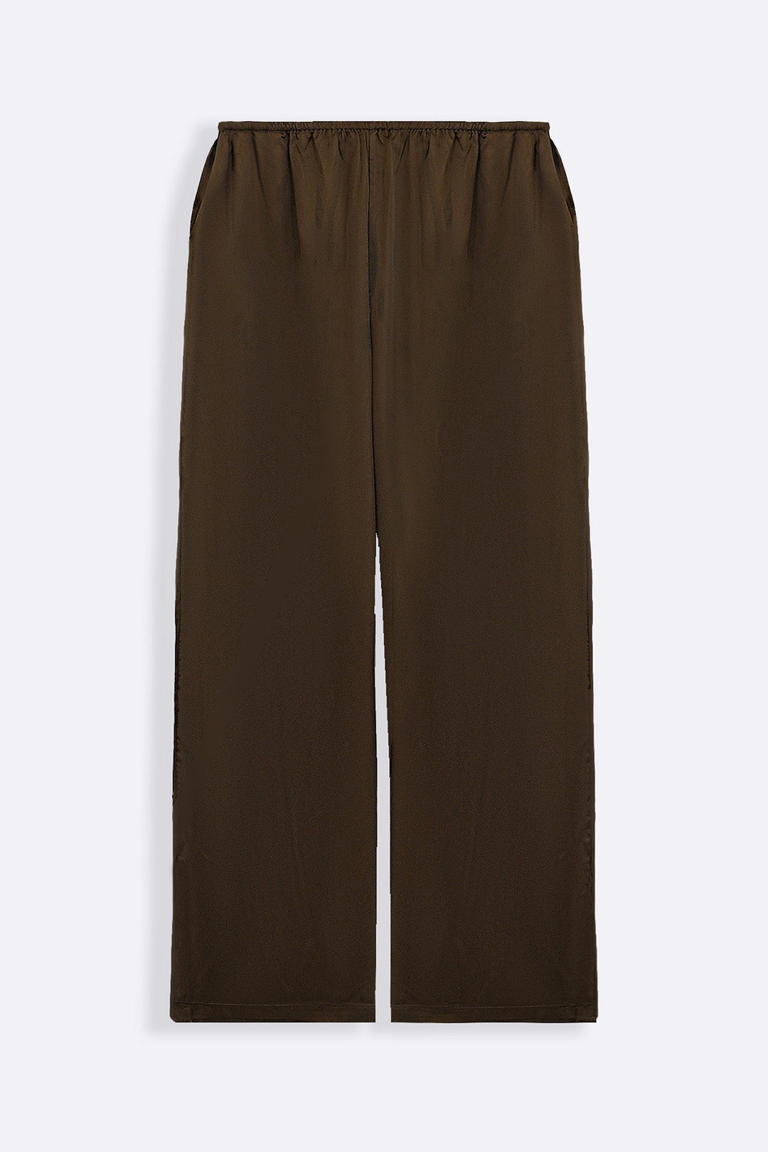 OLIVE SATIN WIDE PANTS