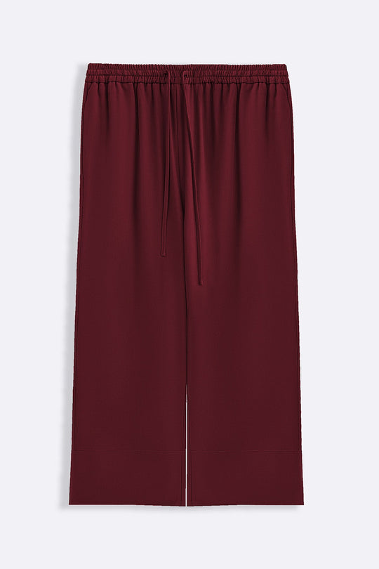 BURGUNDY TENCEL-LINEN EASE PANTS