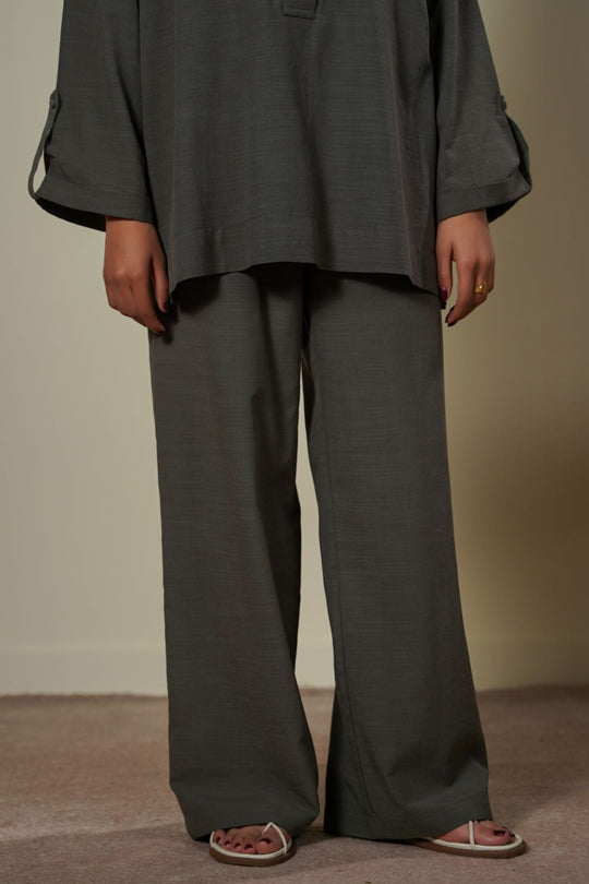 MOUSE GREY WIDE SUMMER PANTS