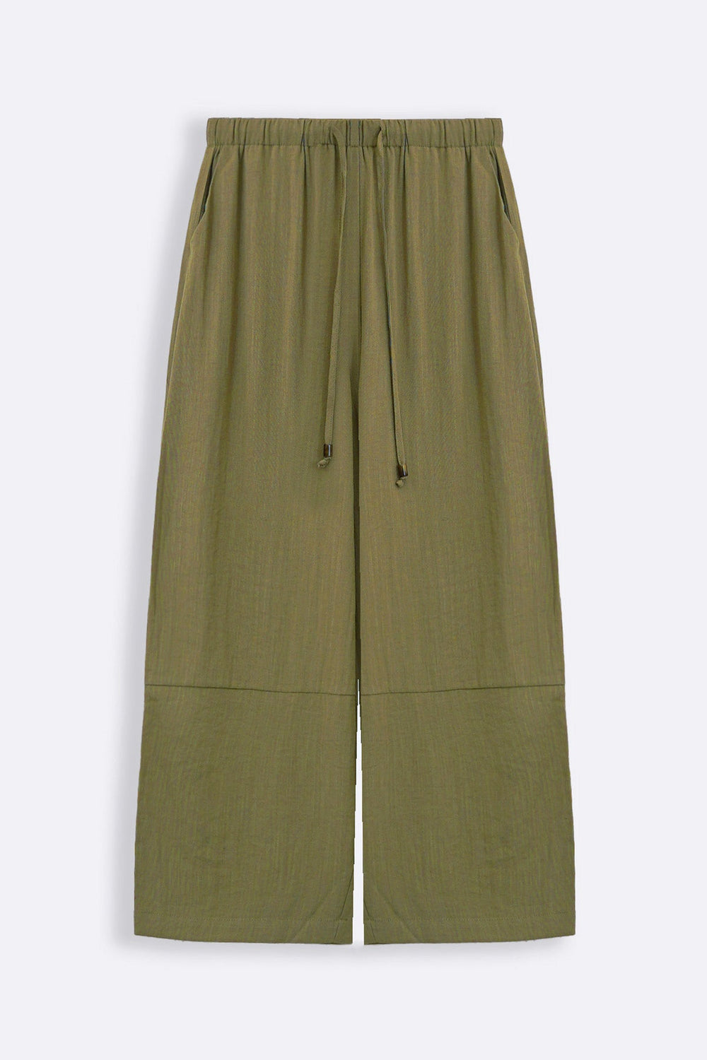 OLIVE CROPPED SAFARI PANTS