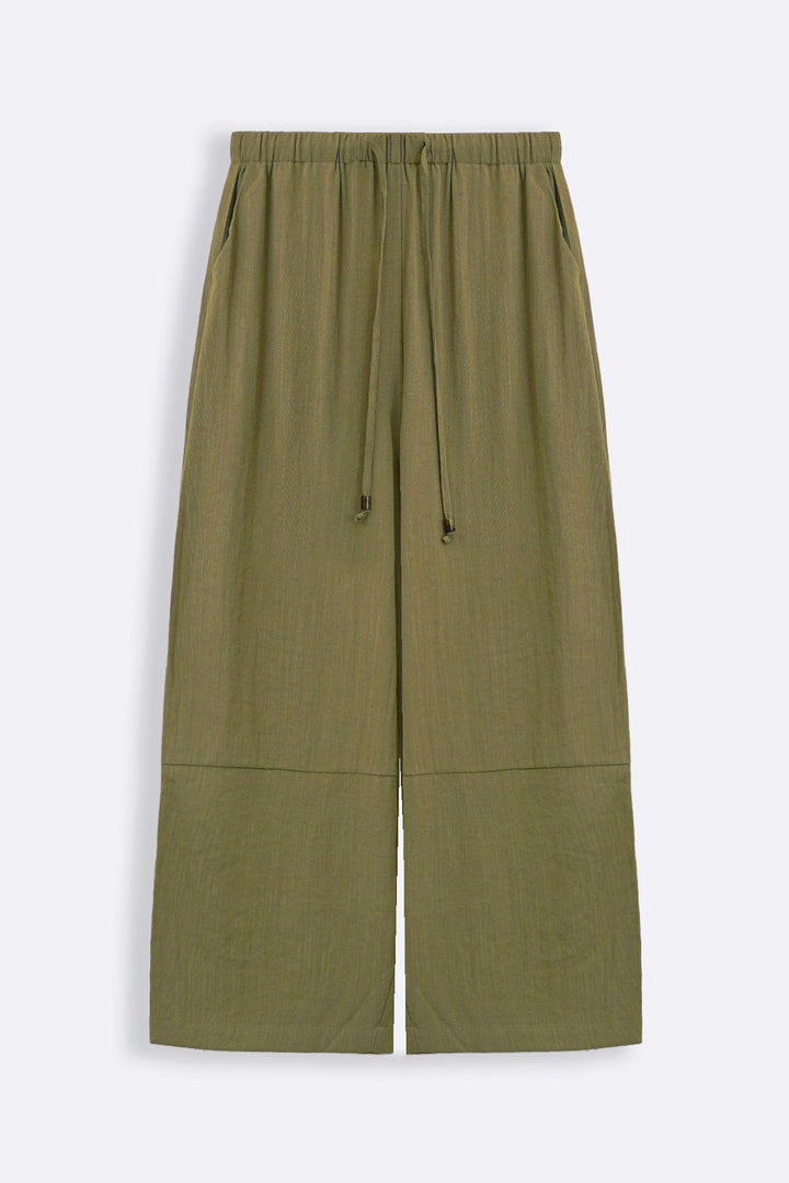 OLIVE CROPPED SAFARI PANTS
