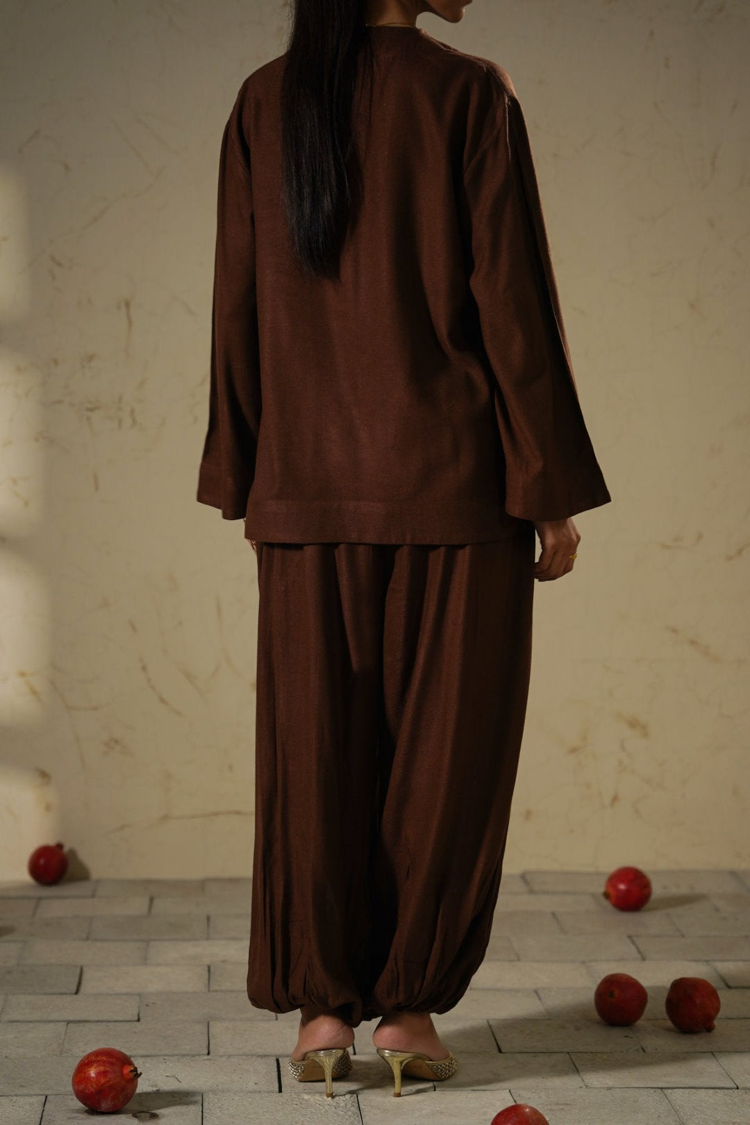 BROWN SLOUCHY HAREM PANTS