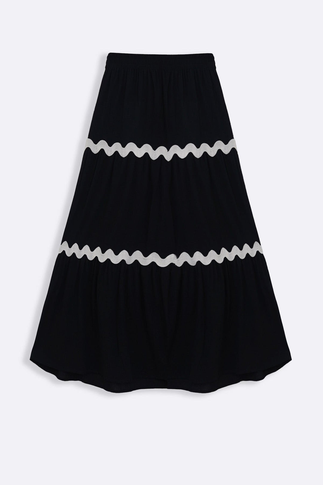 BLACK RIC RAC MAXI SKIRT