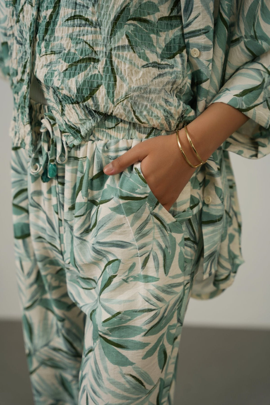 GREEN BAMBOO CANOPY PANTS