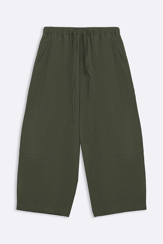 GREEN PLANT FIBER COCOON PANTS