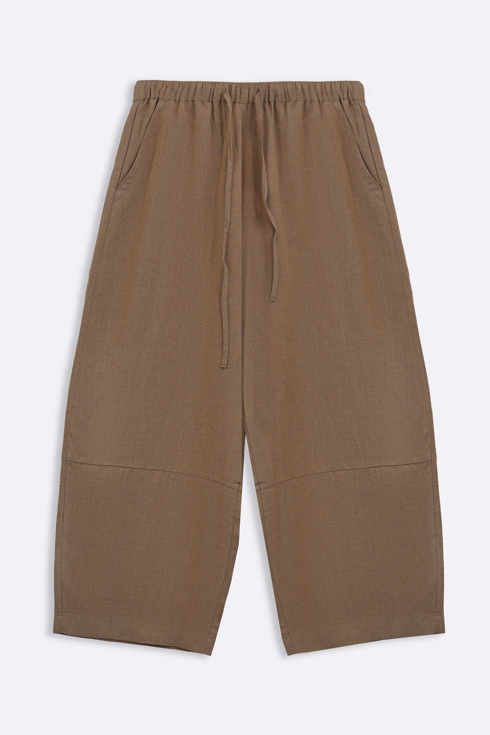 TAUPE PLANT FIBER COCOON PANTS