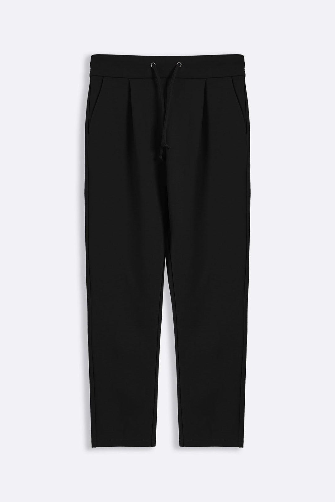 BLACK TAPERED PANTS WITH DRAWCORD