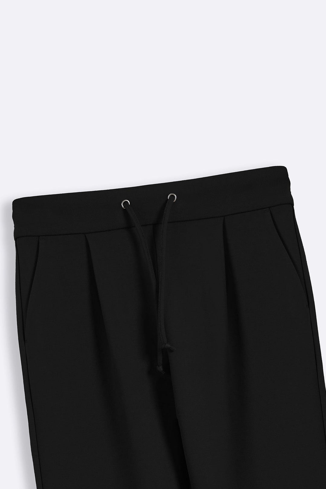 BLACK TAPERED PANTS WITH DRAWCORD
