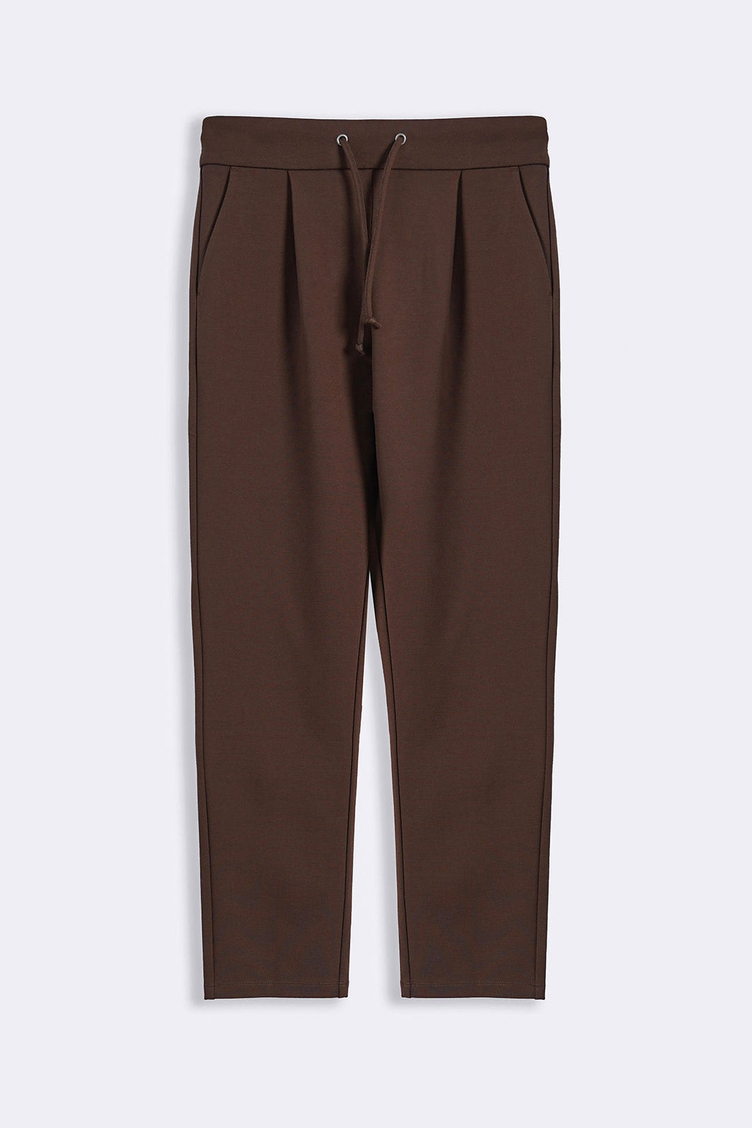 BROWN TAPERED PANTS WITH DRAWCORD