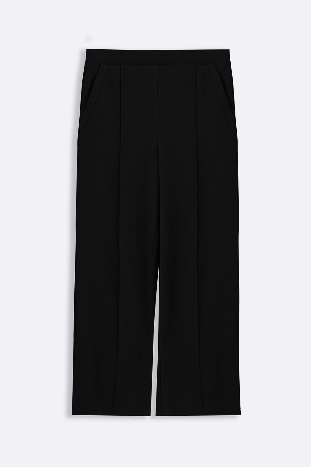 BLACK TAILORED WIDE PANTS