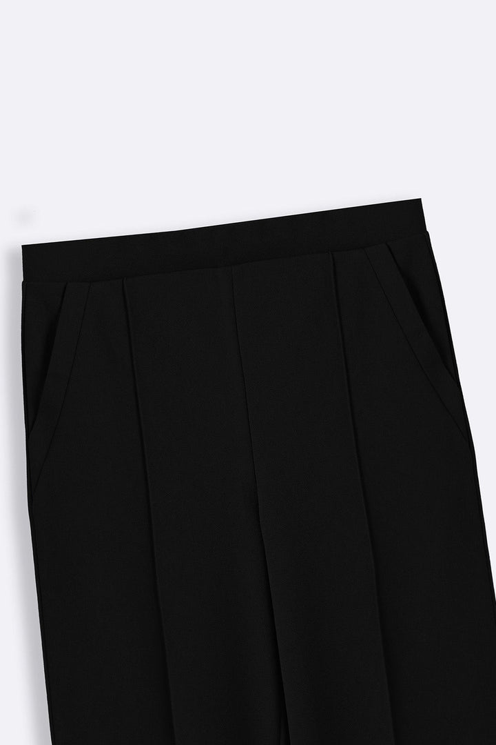BLACK TAILORED WIDE PANTS