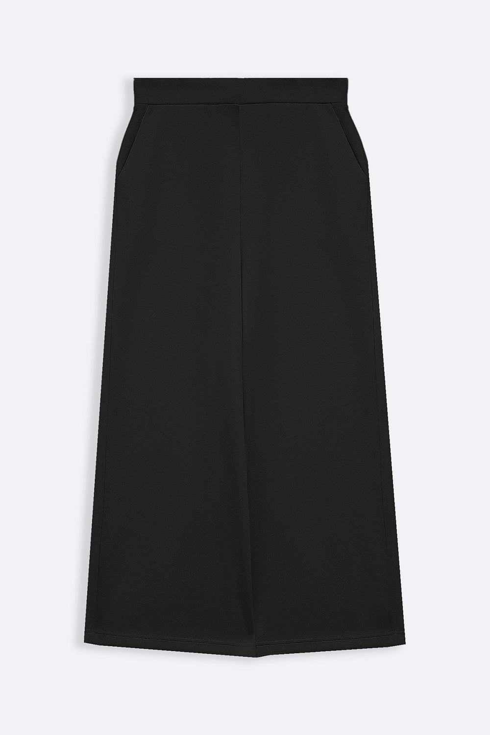 BLACK CROPPED WIDE-LEG PANTS