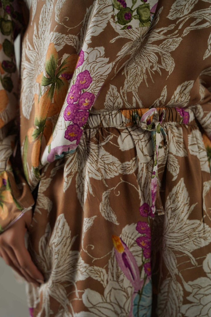 BEIGE GARDEN KALEIDOSCOPE PANTS