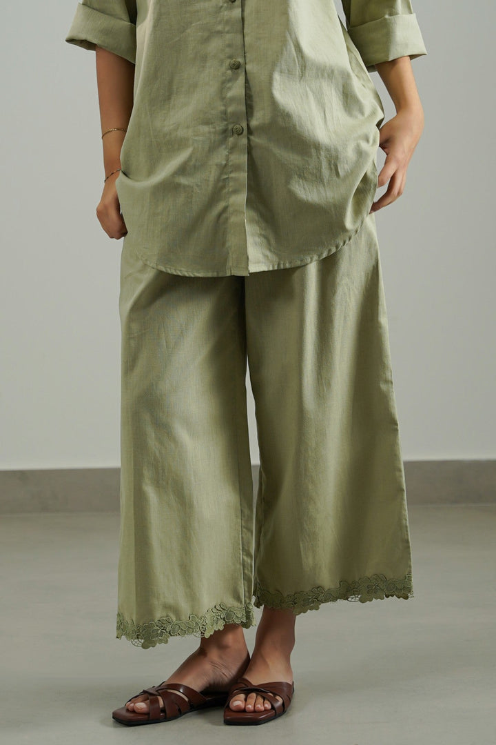 GREEN LACE TRIM CULOTTE
