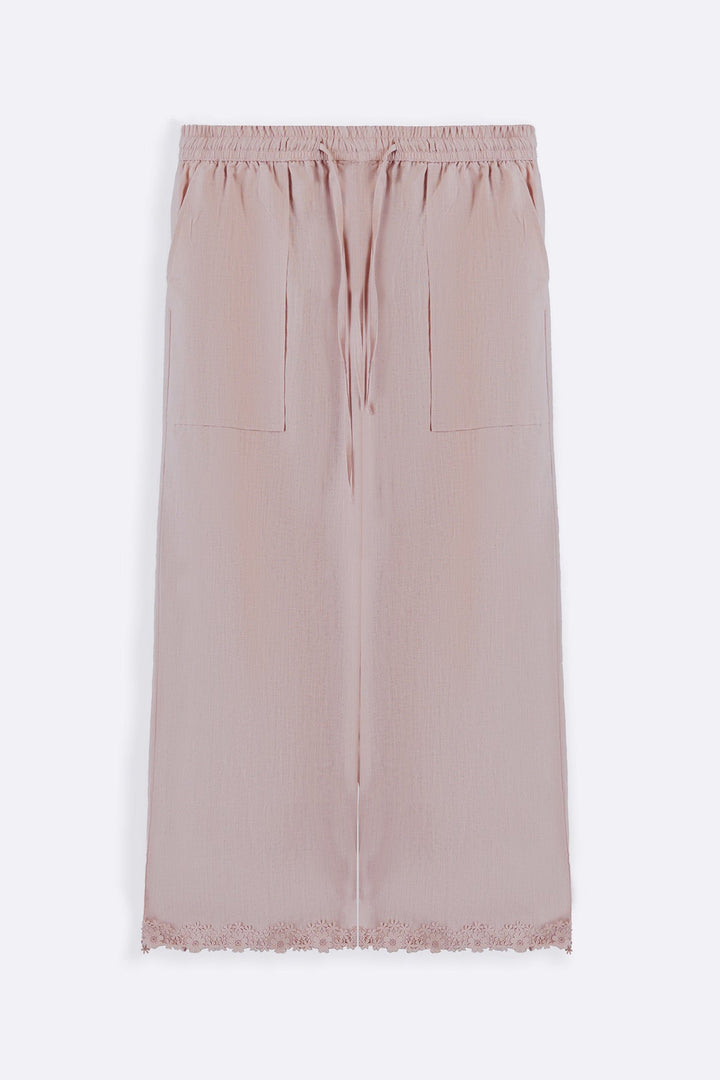 PINK LACE TRIM CULOTTE