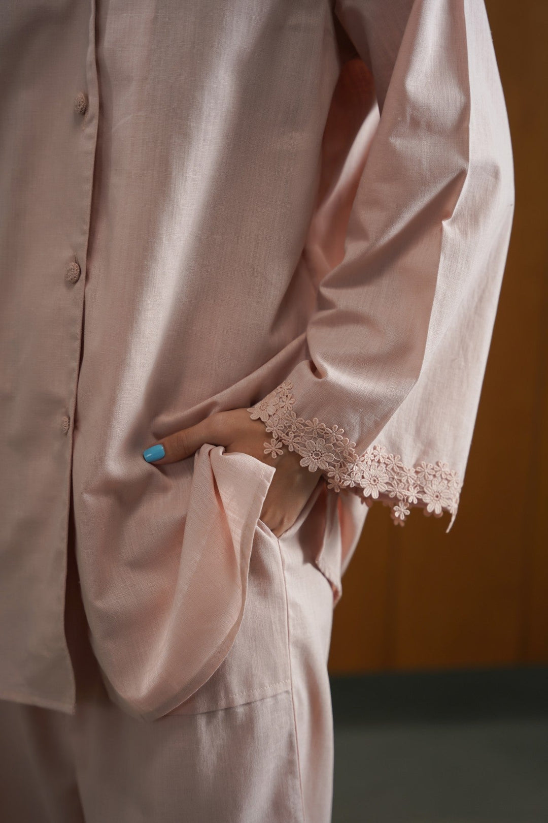 PINK LACE TRIM CULOTTE
