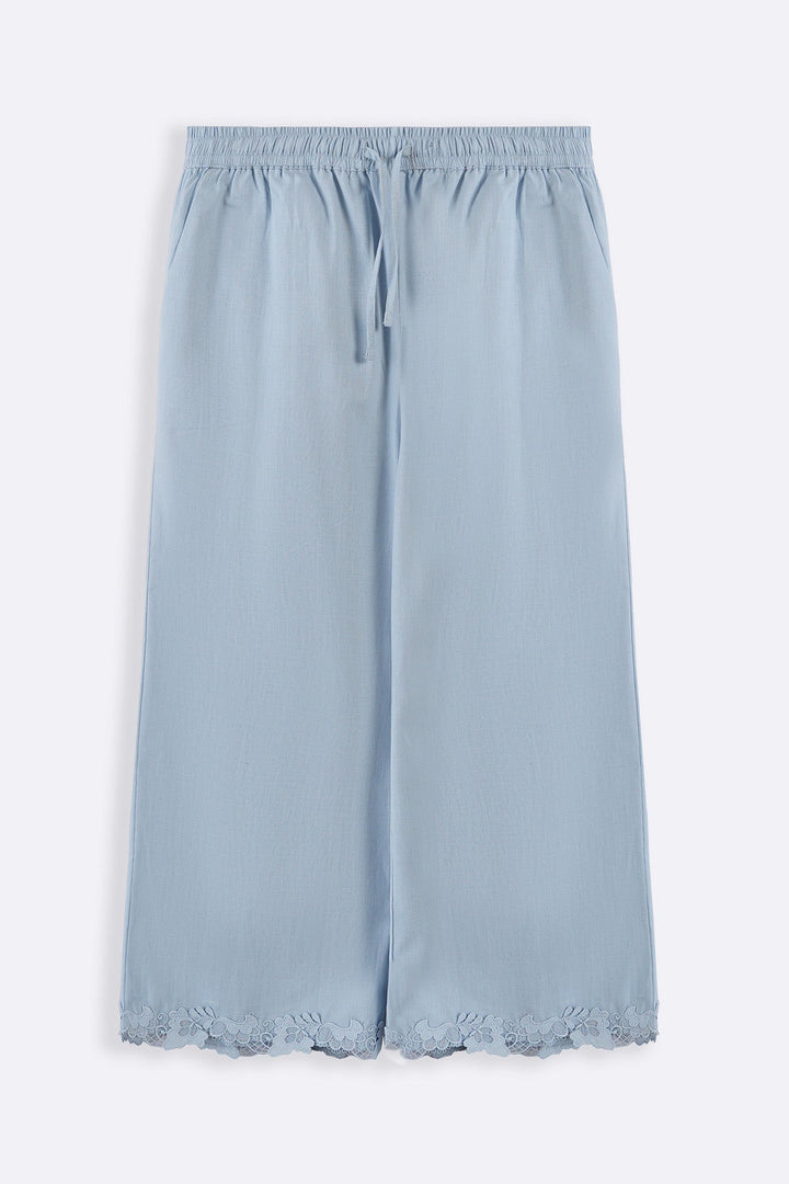 SKY BLUE LACE TRIM CULOTTE