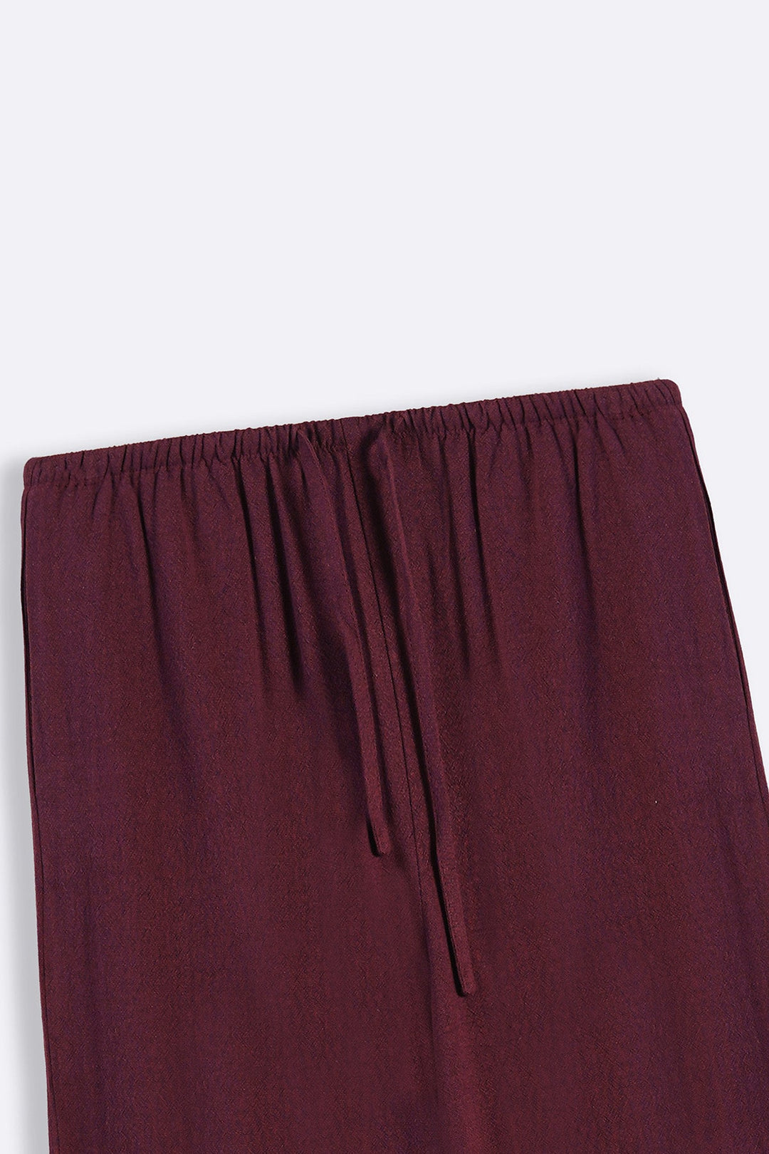 BURGUNDY SIGNATURE LINEN BLEND PANTS