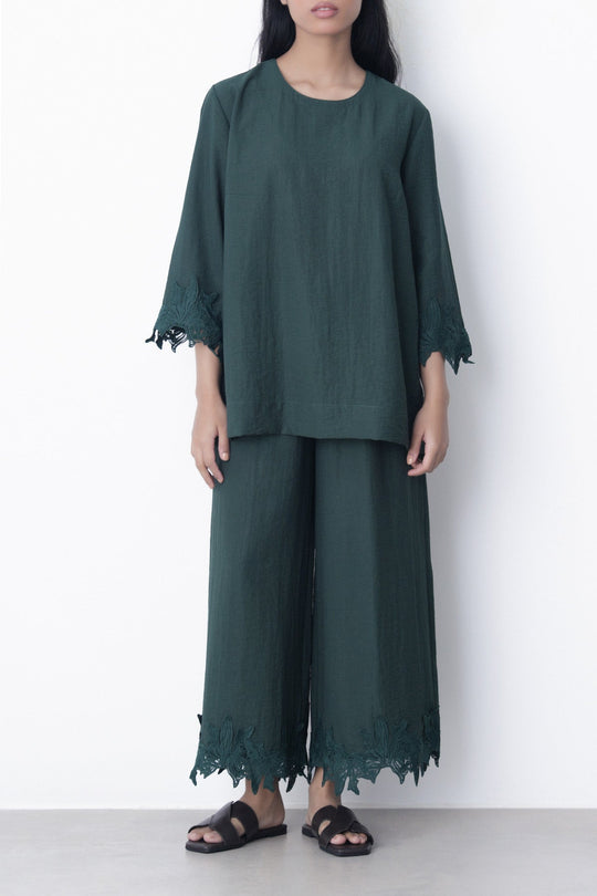 EMERALD GREEN-SOFT LACE CULOTTES