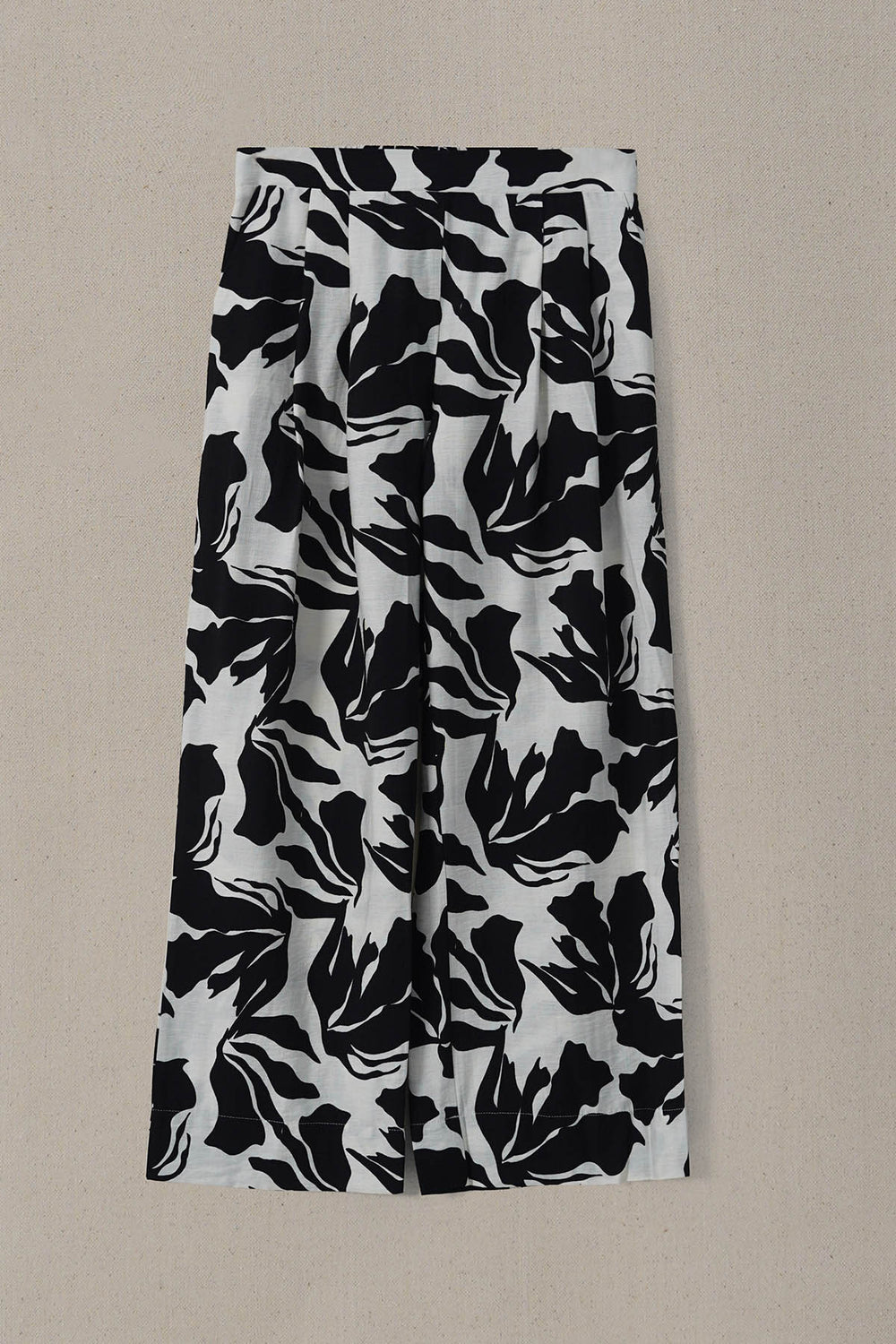 BLACK WHITE TROPIC FLOW PANTS
