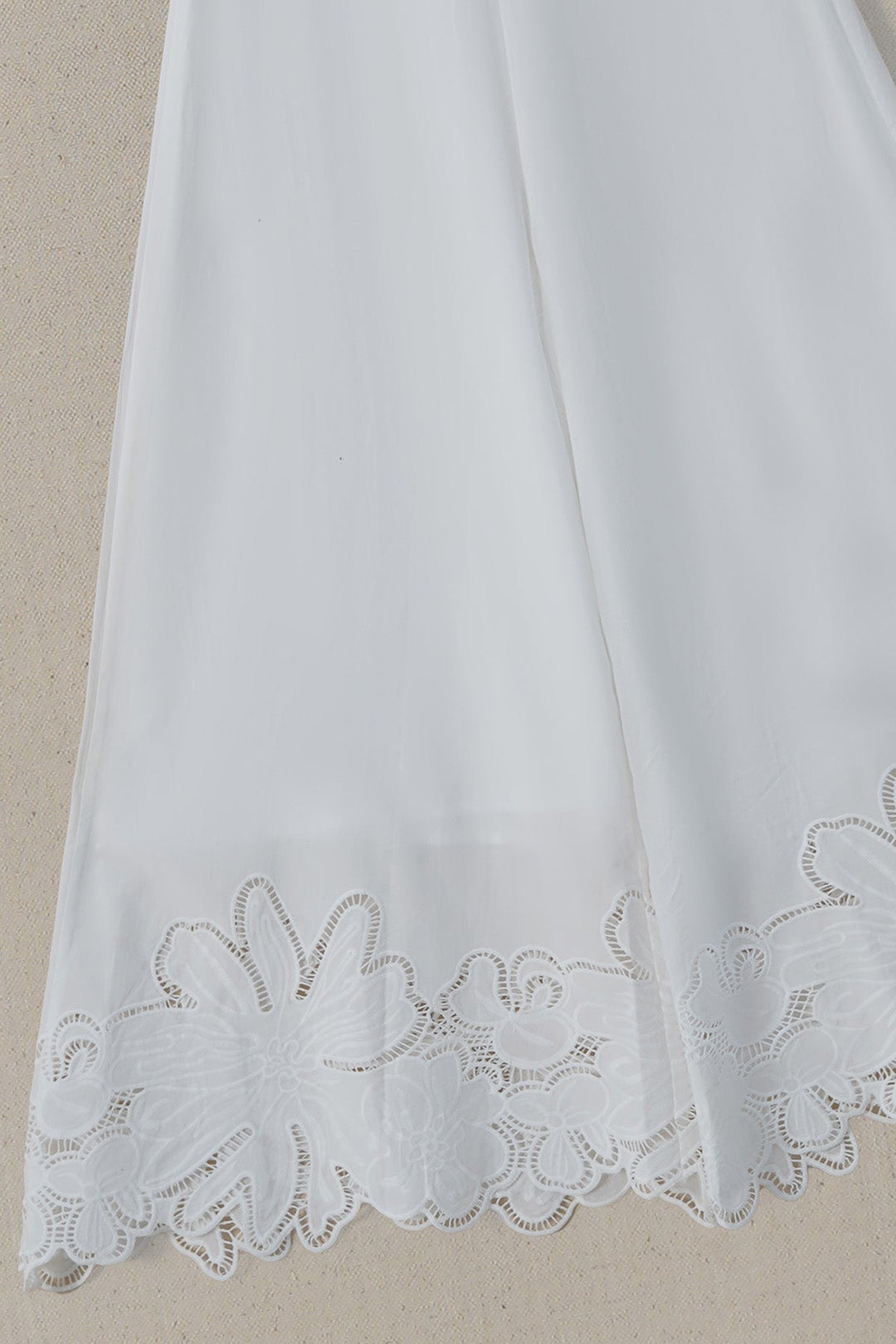 WHITE BOTANICAL CUTWORK PANTS