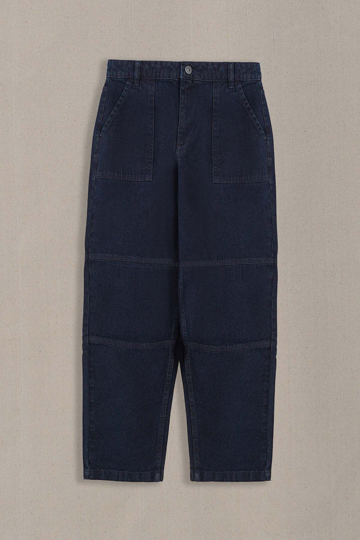 DARK BLUE PANEL SEAM JEANS