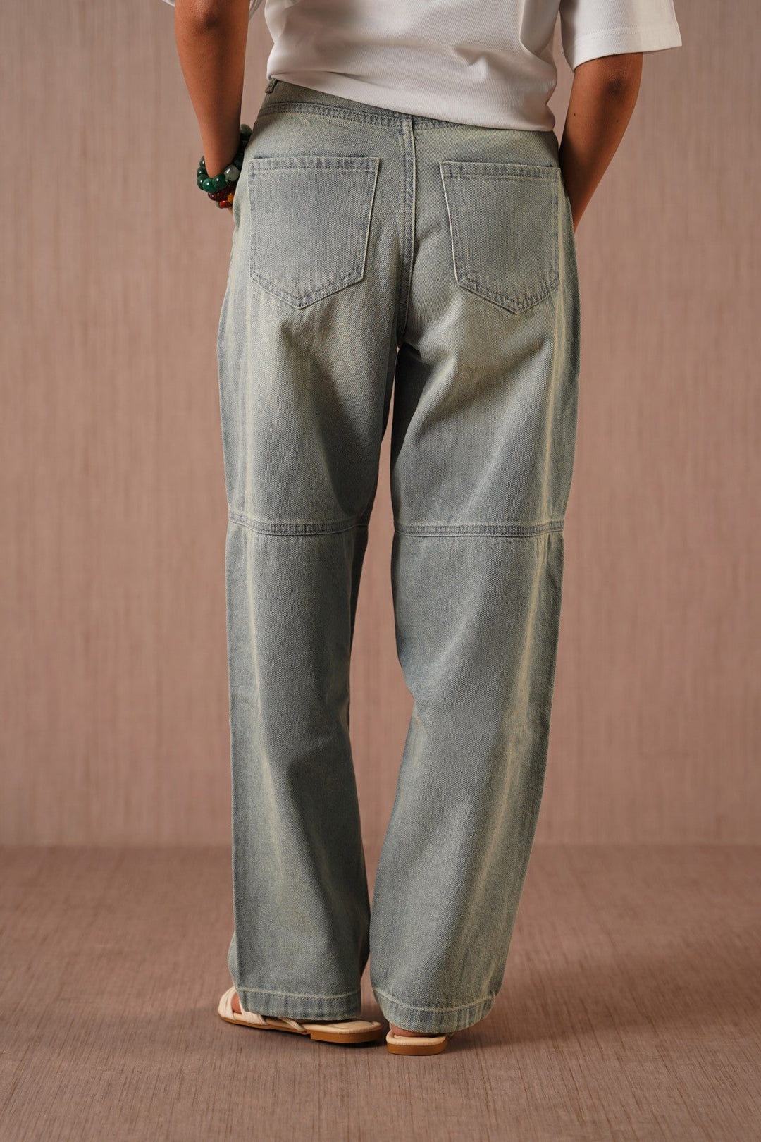 LIGHT BLUE PANEL SEAM JEANS