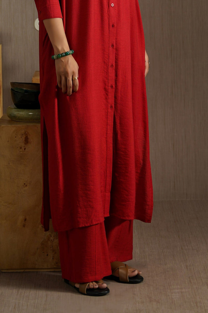 RED WILDFLOWER WIDE LEG PANTS