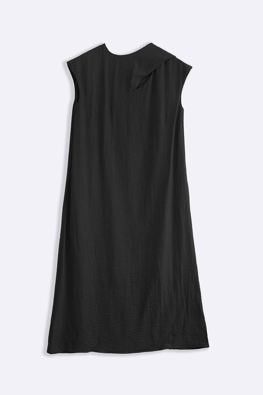 BLACK CITY DRESS WITH SCARF DETAIL