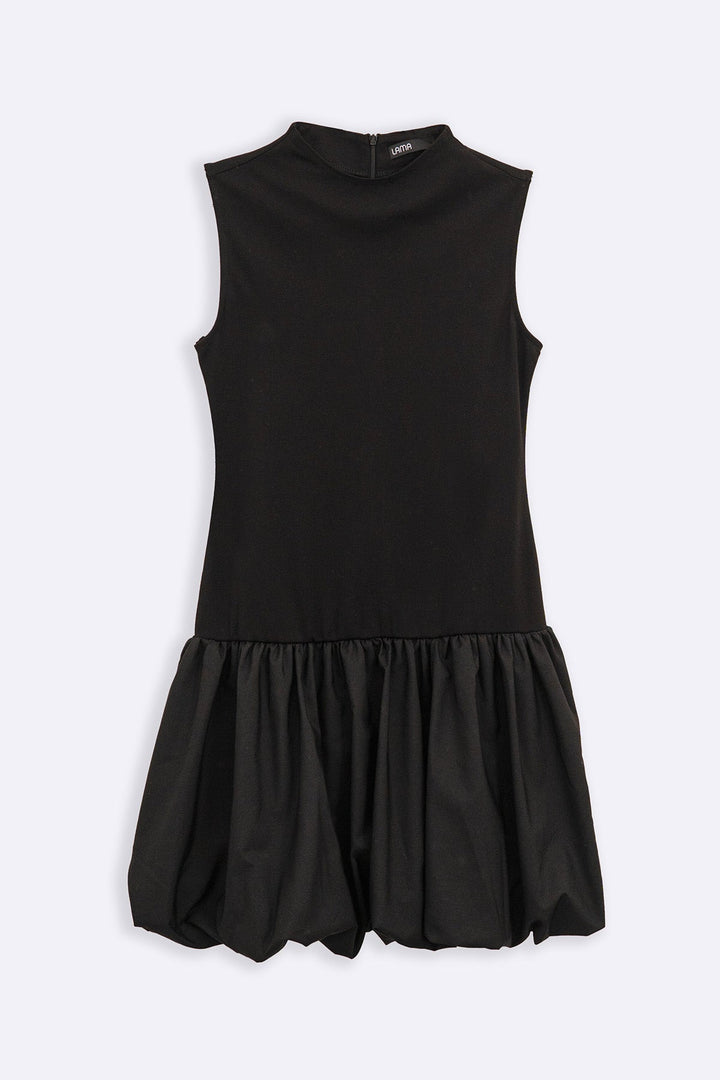 BLACK 1964 POUF MINI DRESS