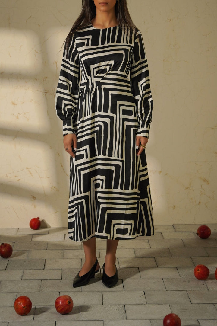 BLACK STUDIO SATIN DRESS