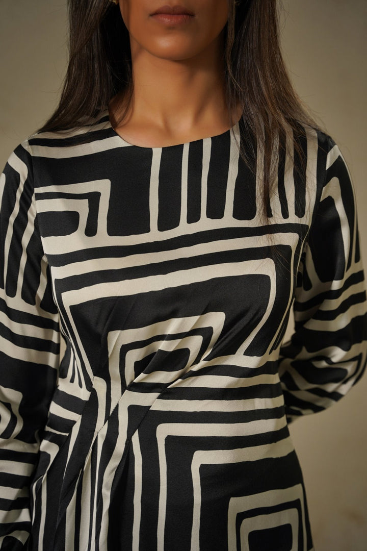 BLACK STUDIO SATIN DRESS