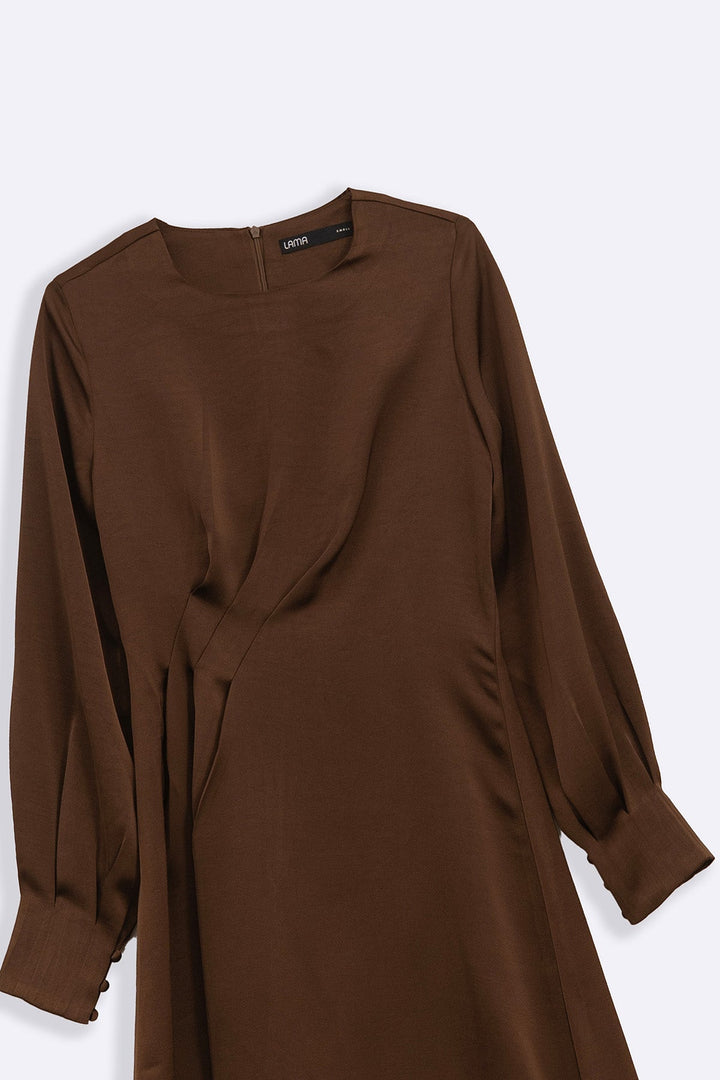 BROWN STUDIO SATIN DRESS