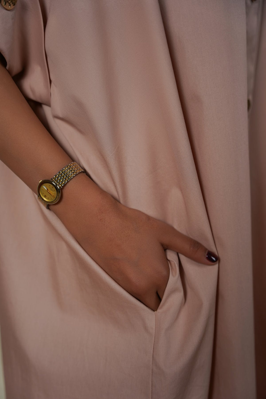 TEA PINK ONE SIZE COTTON SHIRT DRESS