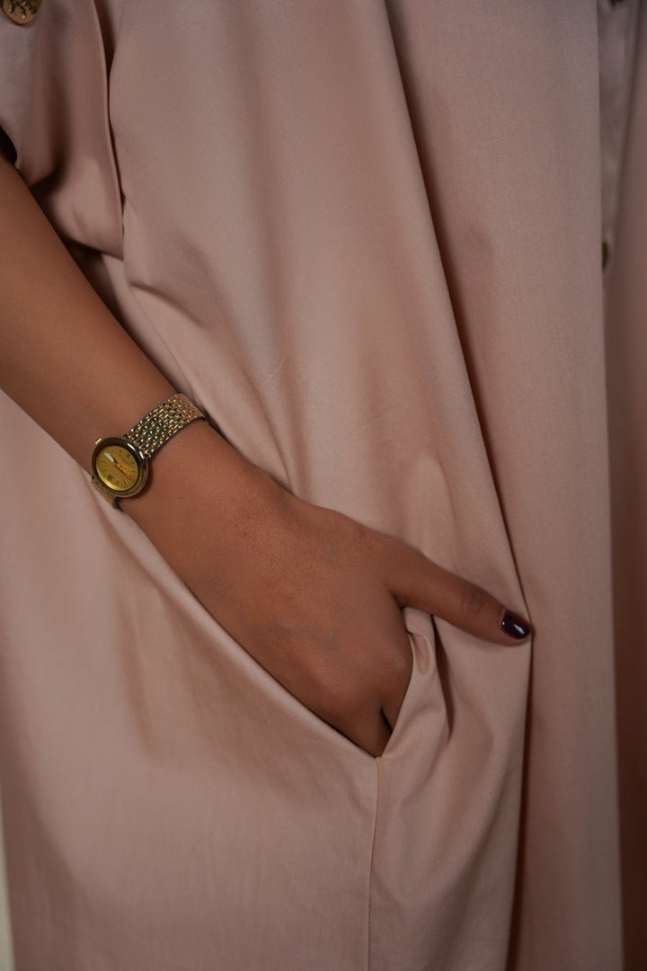TEA PINK ONE SIZE COTTON SHIRT DRESS
