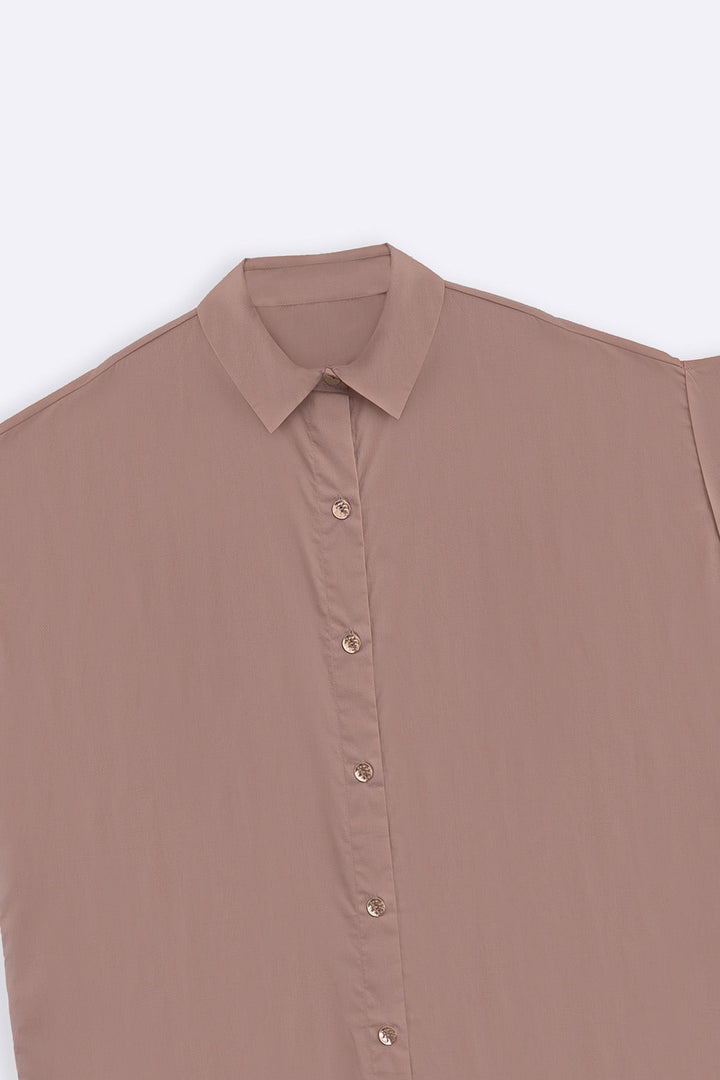 TEA PINK ONE SIZE COTTON SHIRT DRESS