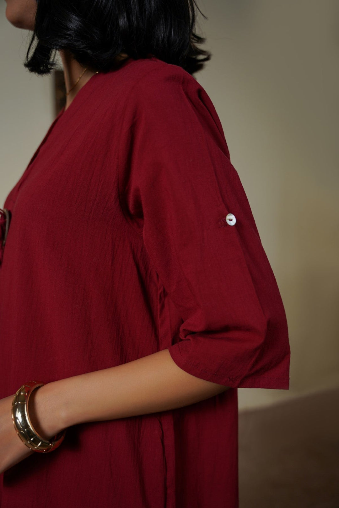 MULBERRY WOOD KNOT COTTON TUNIC