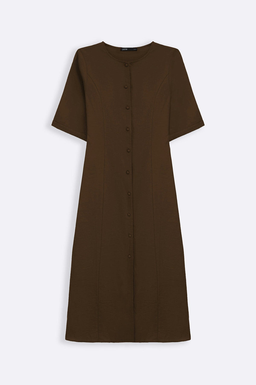 BROWN TAILORED PANEL DRESS