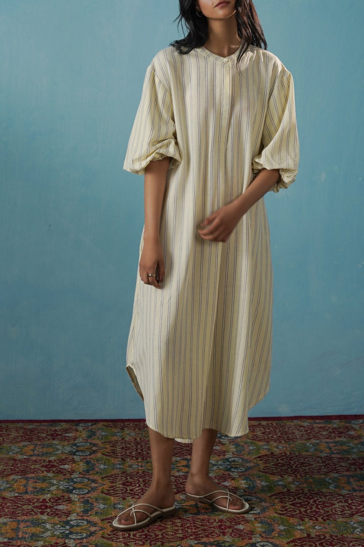 YELLOW LEMON LINE SUMMER DRESS