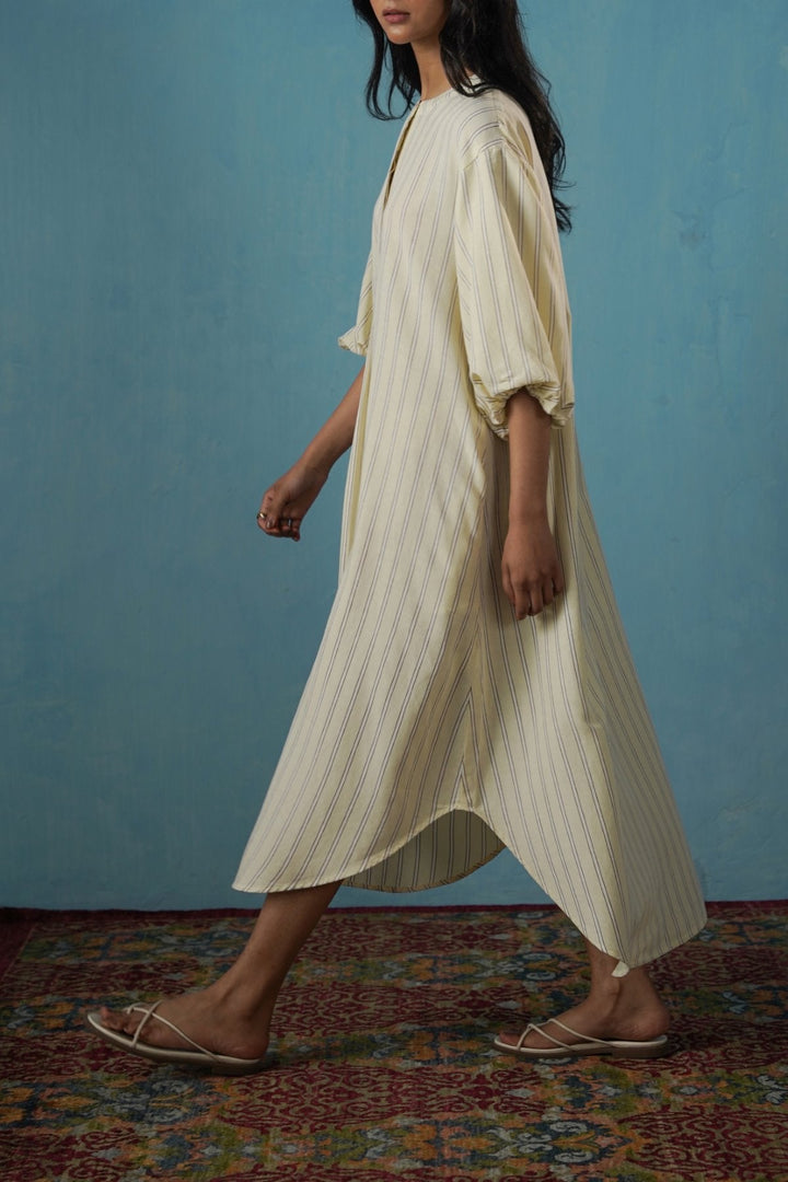 YELLOW LEMON LINE SUMMER DRESS