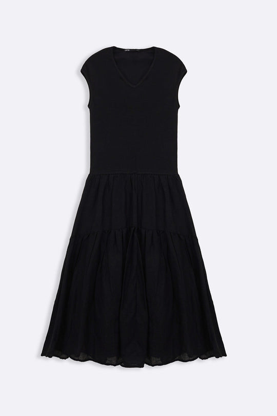 BLACK TIERED DRESS