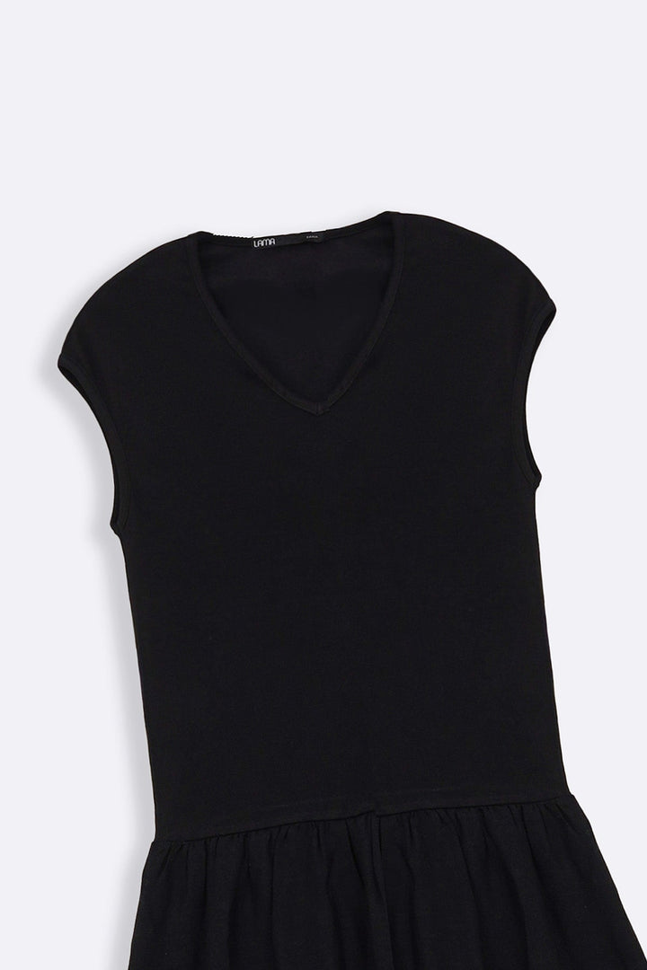 BLACK TIERED DRESS