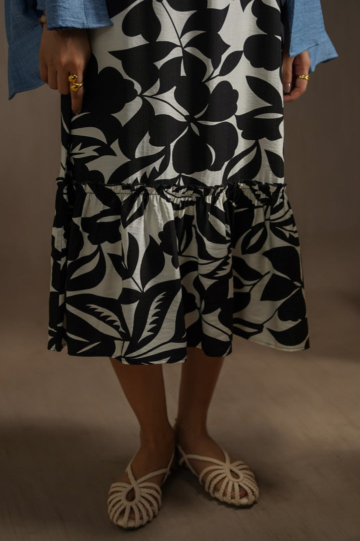 BLACK ISLA SLIP DRESS