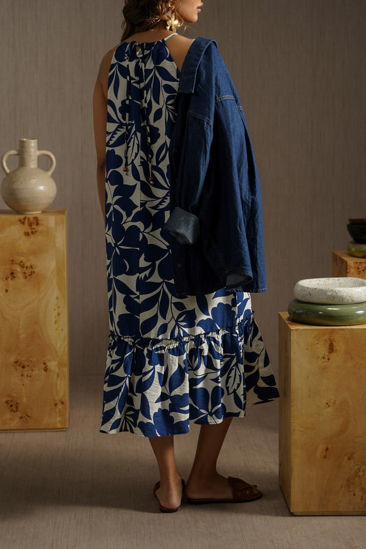 BLUE ISLA SLIP DRESS
